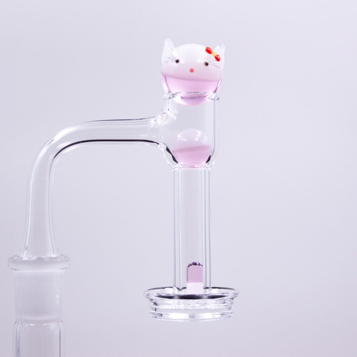 The Stash Shack Carb Cap Pinky Kitty Glass Slurper Set