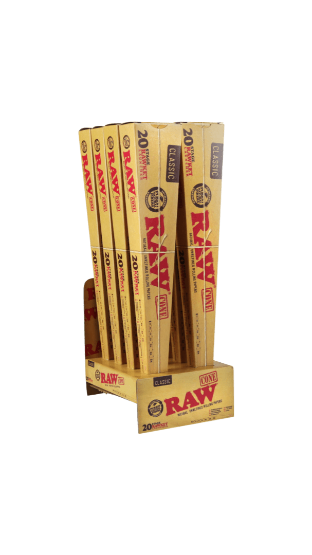 HBI Papers Box of 8 RAW Pre-rolled 20 Stage RAWket
