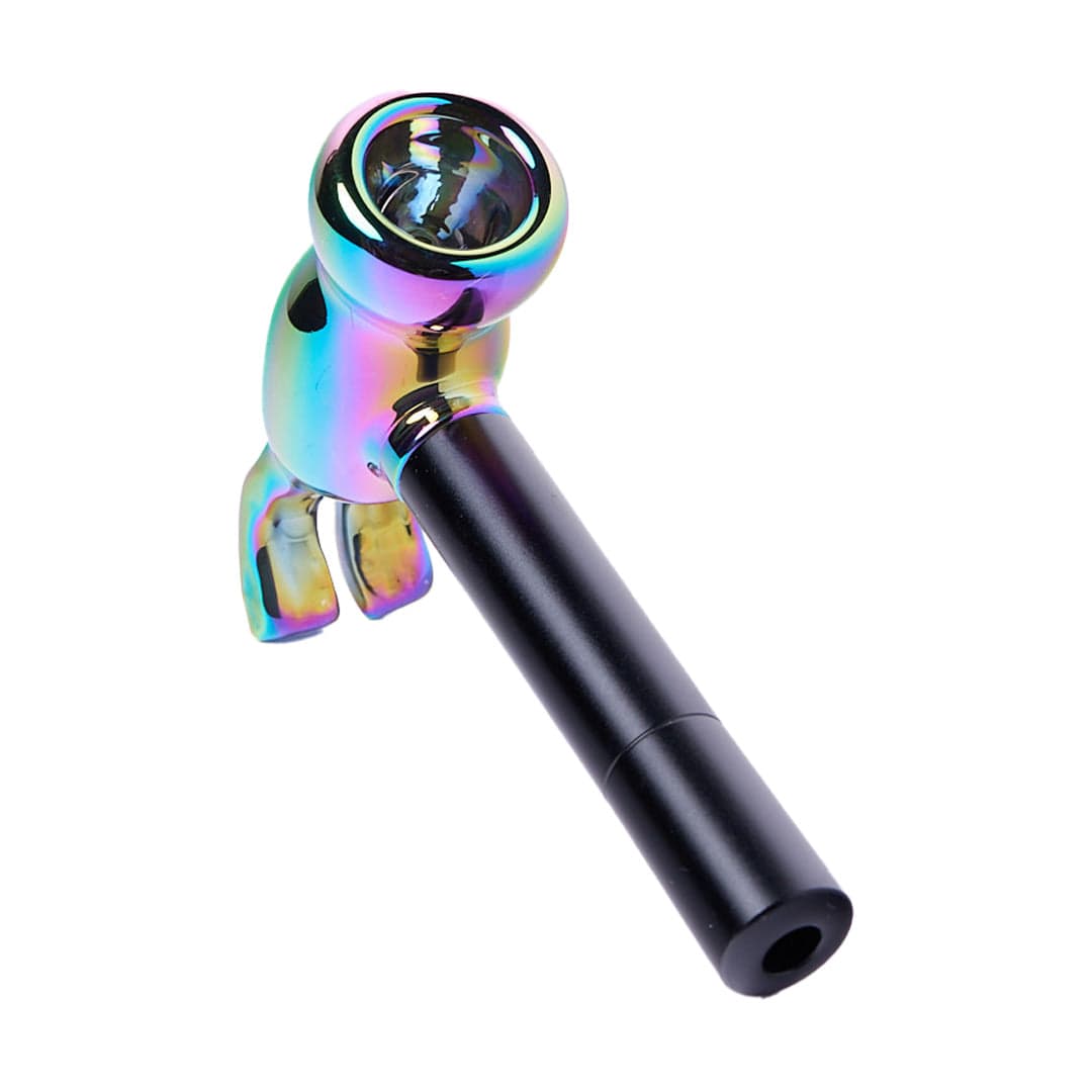 Cheech Glass Hand Pipe Iridescent Cheech Glass Metal Glass Hammer