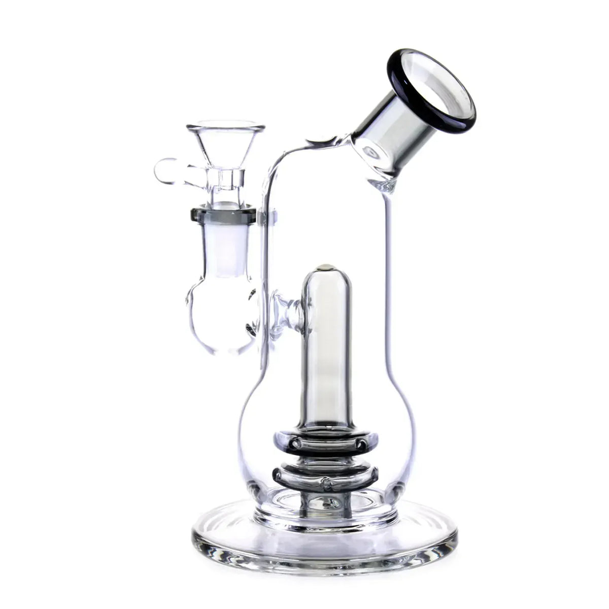 Percolating Ring DHC Curvy Double-Up Bubbler Bong - 6 in.