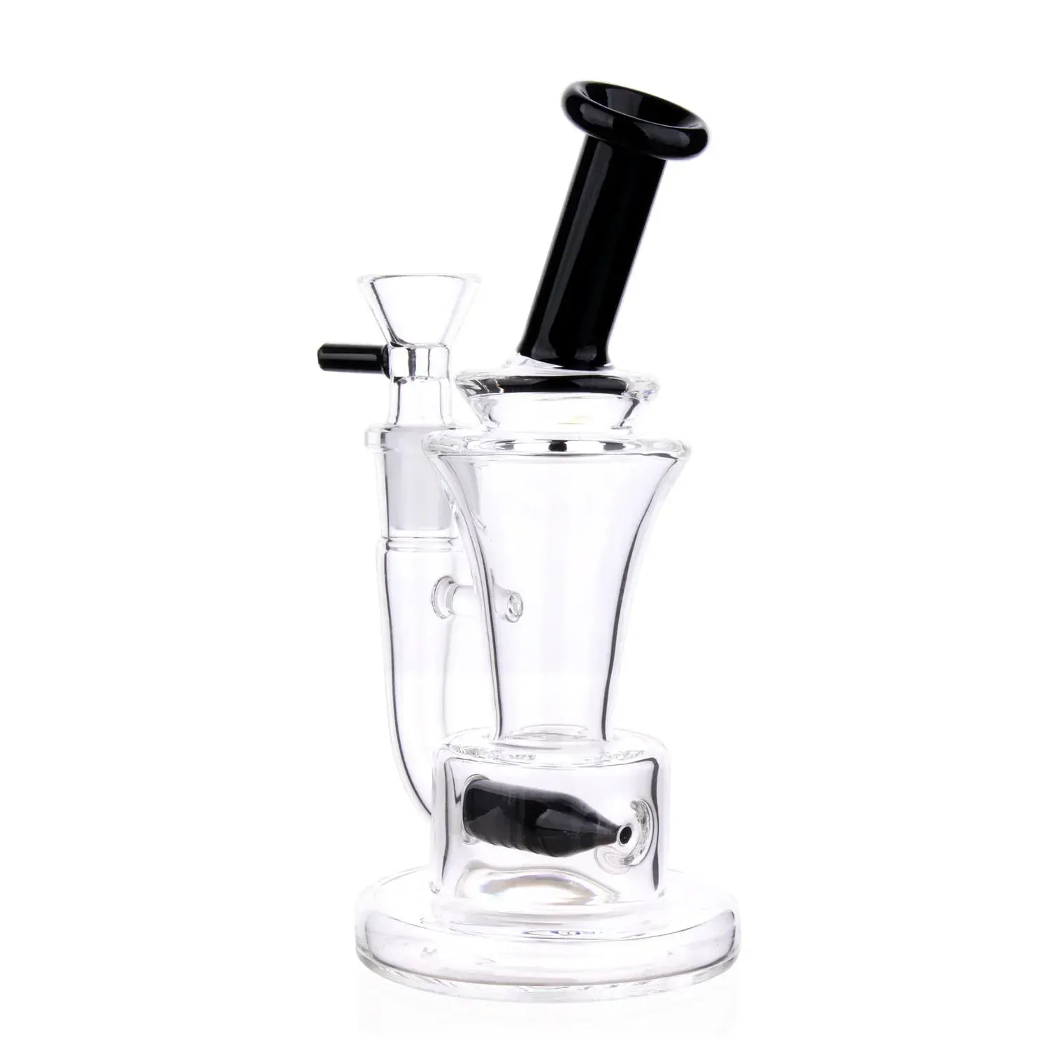 DHC Bent Neck with Colored Inline Perc Bong - 6.7 in.