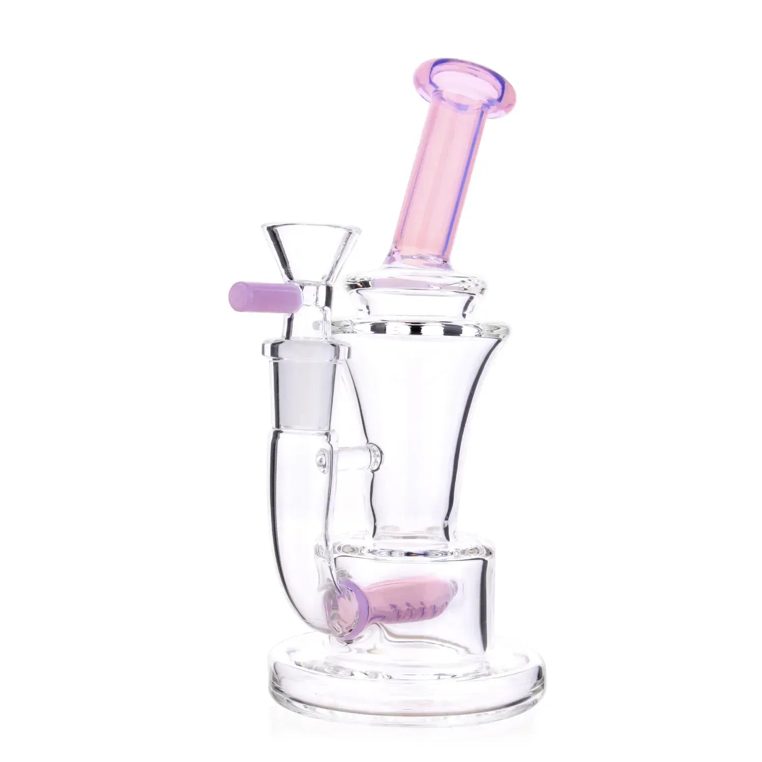 DHC Bent Neck with Colored Inline Perc Bong - 6.7 in.