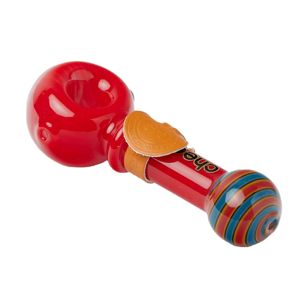 Cheech Glass Hand Pipe Red 4.5" Solid Until The End Hand Pipe