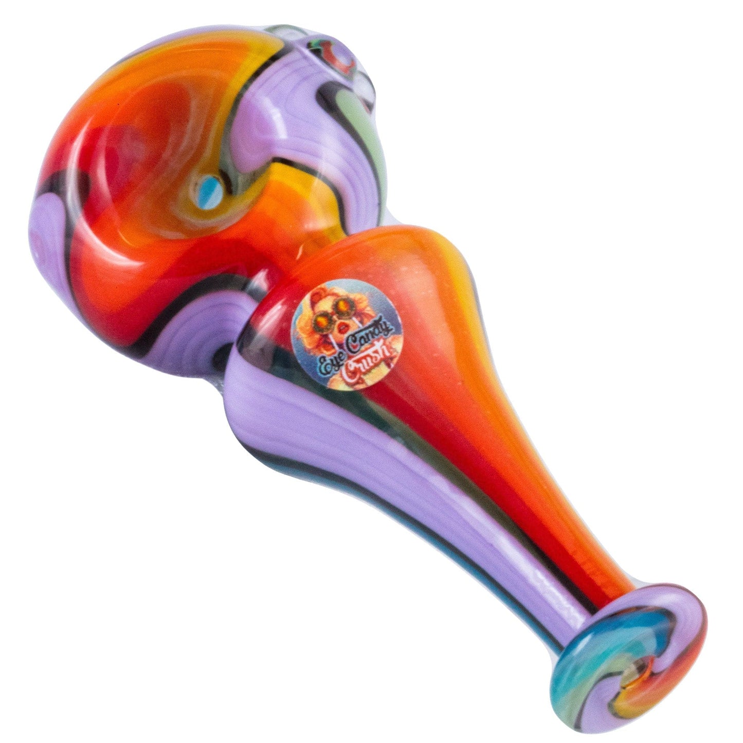 Crush Hand Pipe Orange & Purple Eye Candy Artisan Hand Pipe