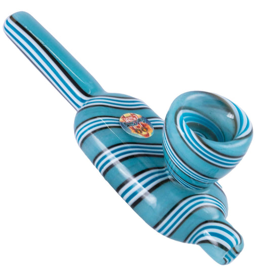 Crush Hand Pipe Blue Core Eye Candy Flat Belly Steam Rollers