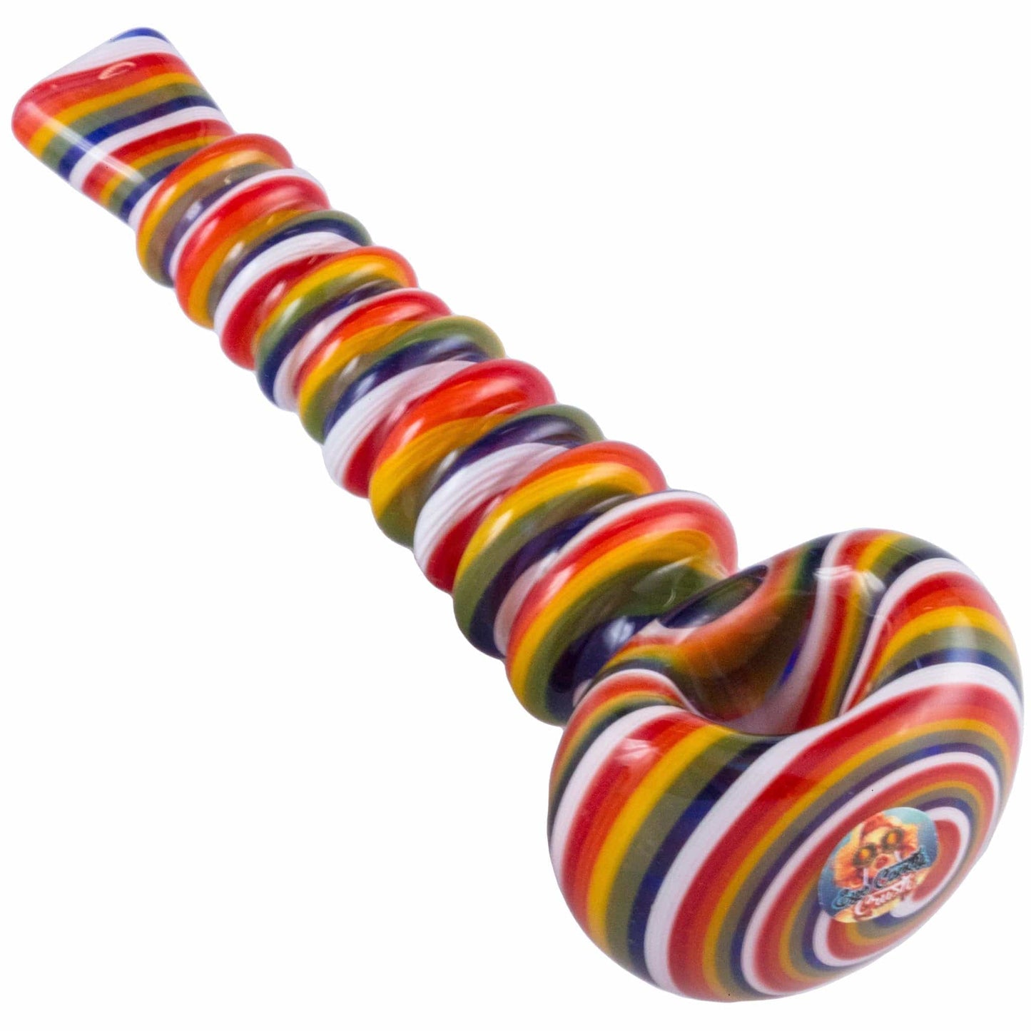 Crush Hand Pipe Rainbow Eye Candy MegaTwist 5" Flat Mouthpiece Hand Pipe