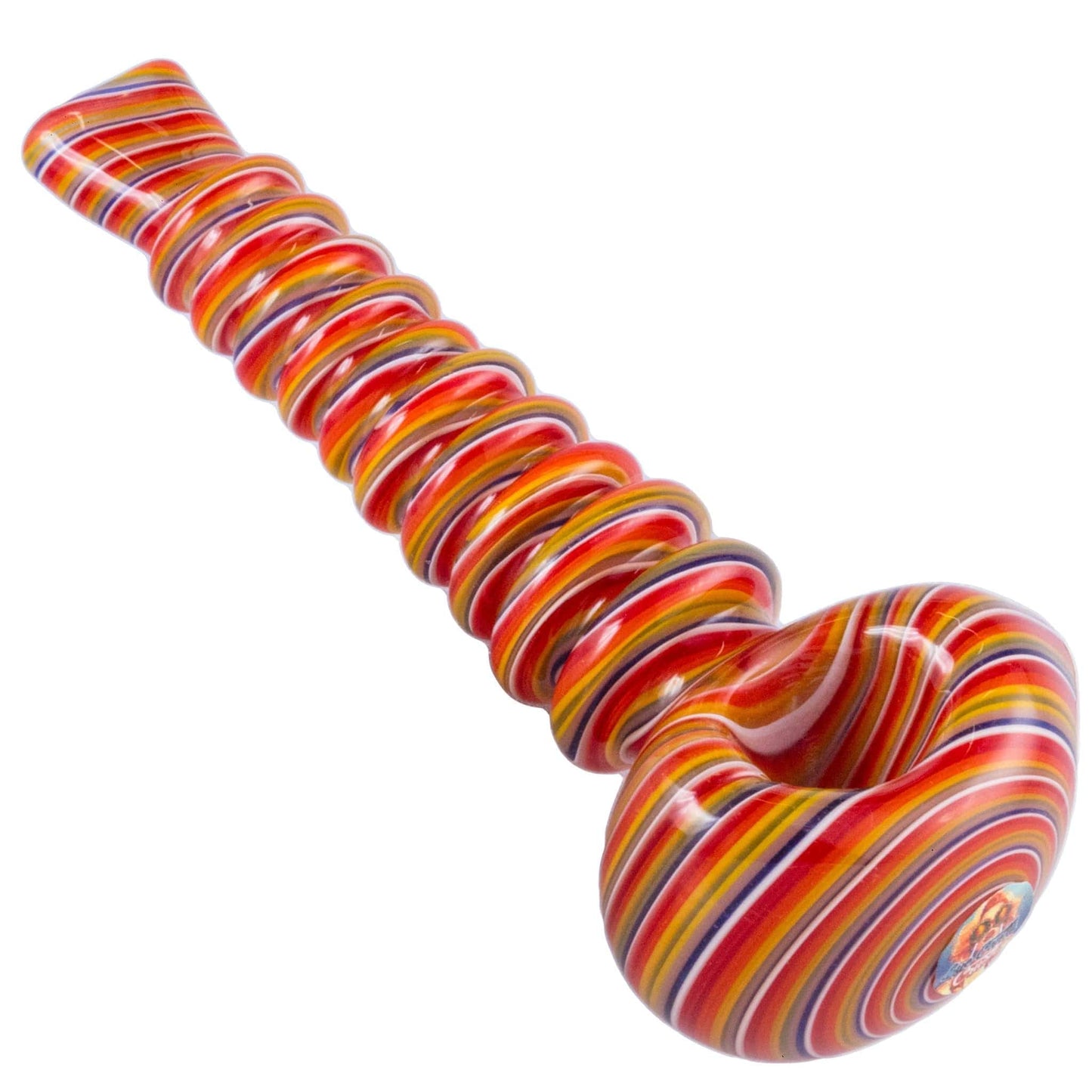 Crush Hand Pipe Red Orange Eye Candy MegaTwist 5" Flat Mouthpiece Hand Pipe