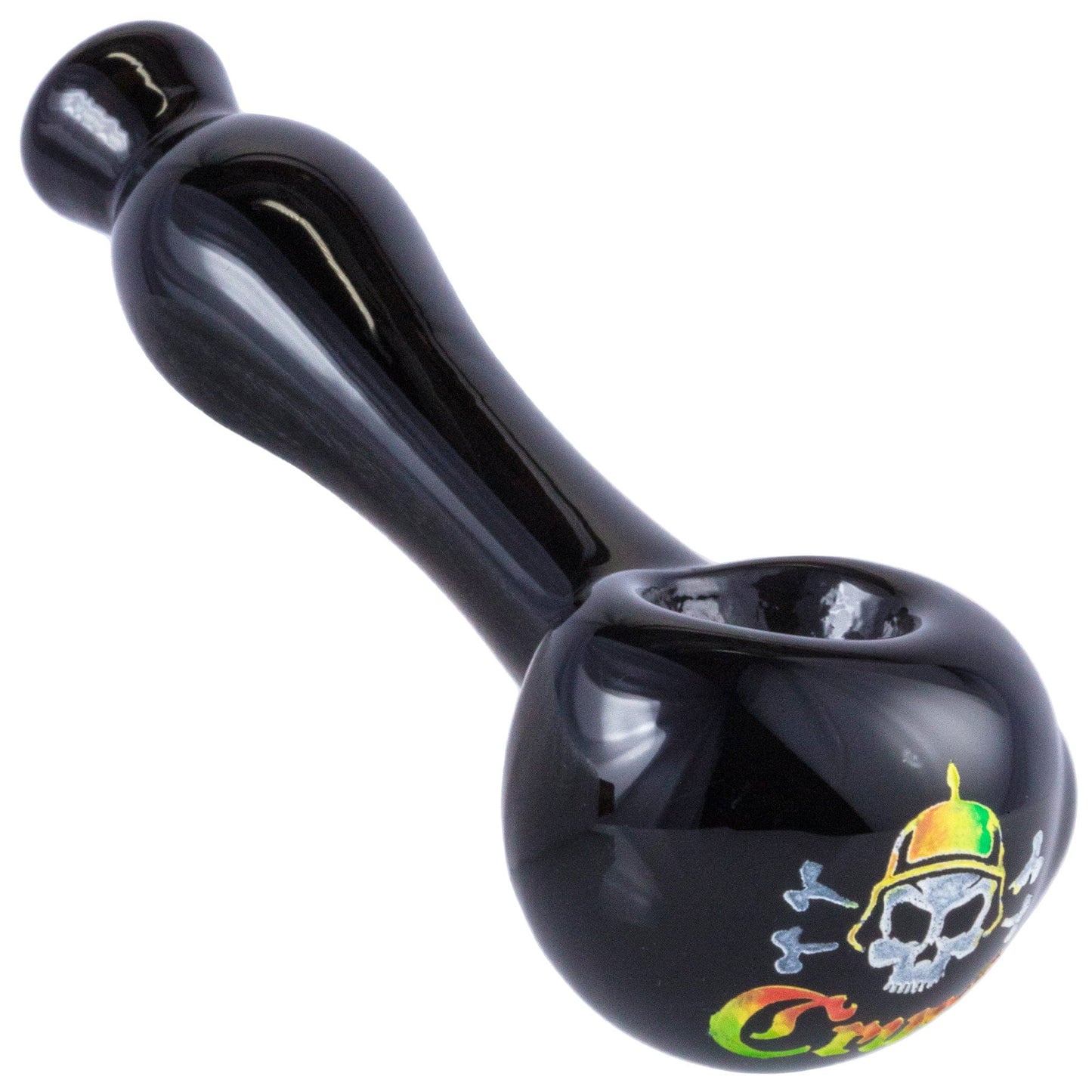 Crush Hand Pipe Rasta Laser-Etched Hand Pipe with Skull Logo