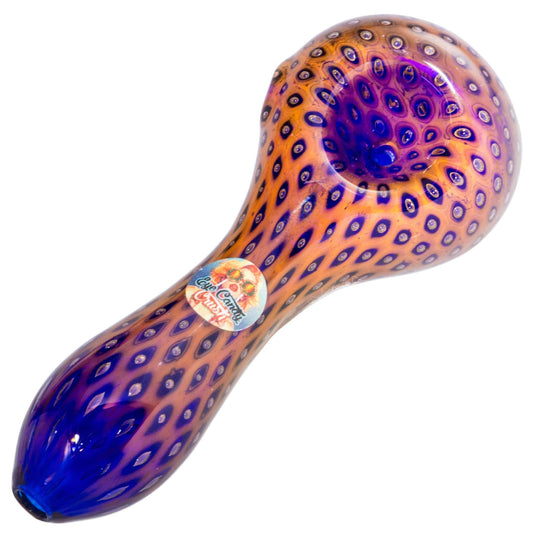 Crush Hand Pipe Red Snake Skin Eye Candy 4" Borosilicate Glass Snake Skin Hand Pipe