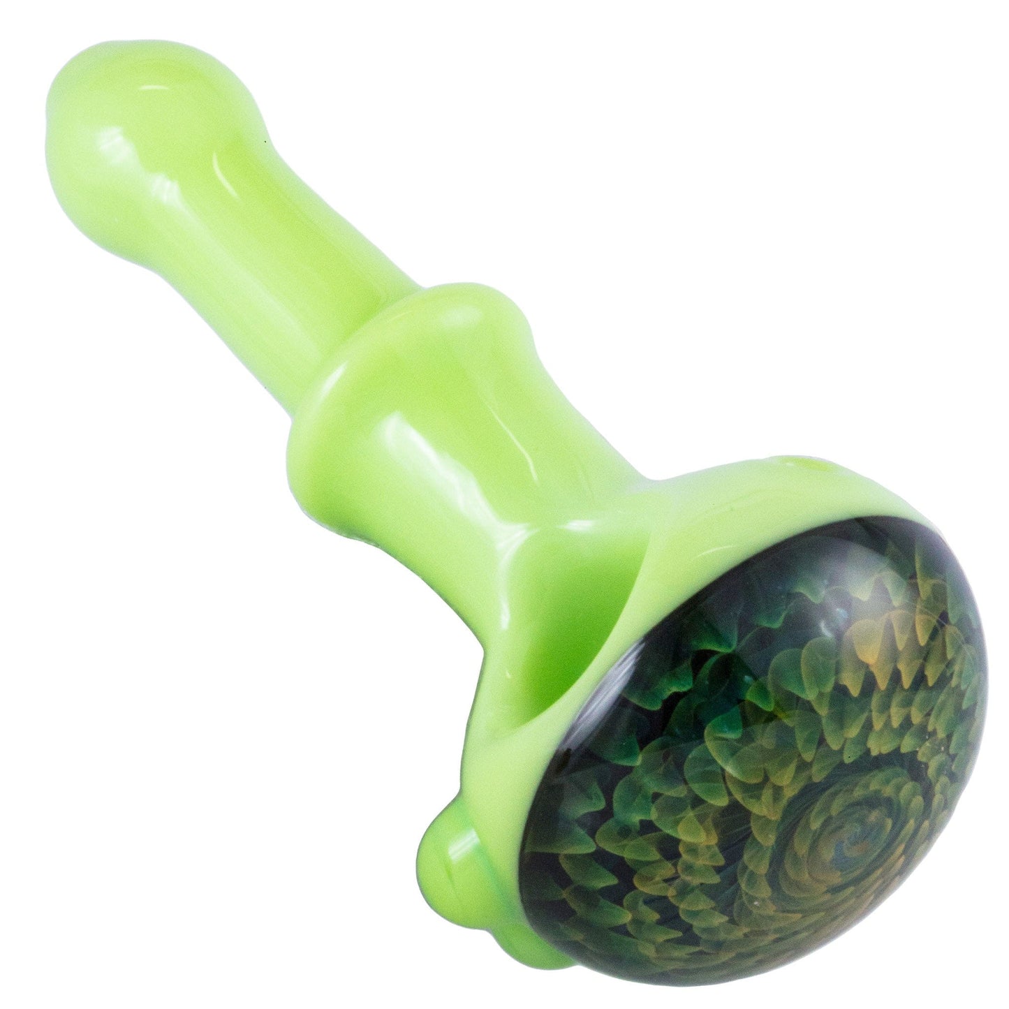 Crush Hand Pipe Lime Eye Candy 3D Floral Slime Multi-Color 🌈 Glass Spoon Pipe