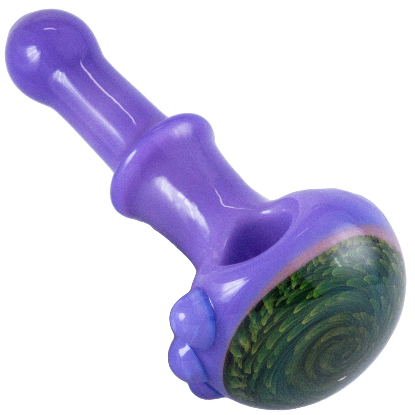 Crush Hand Pipe Purple Eye Candy 3D Floral Slime Multi-Color 🌈 Glass Spoon Pipe