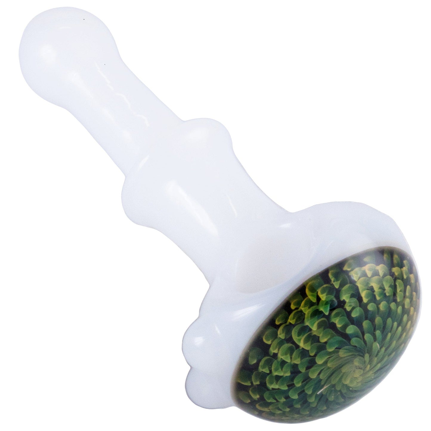 Crush Hand Pipe White Eye Candy 3D Floral Slime Multi-Color 🌈 Glass Spoon Pipe