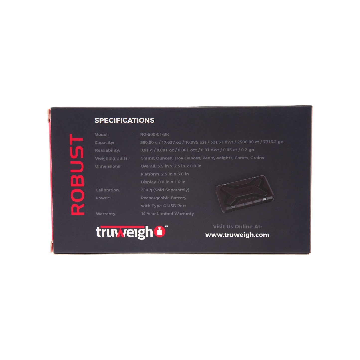 Truweigh Scales Robust Digital Mini Scale – 500g x 0.01g