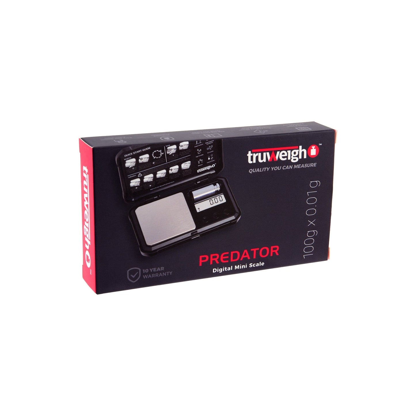 Truweigh Scales Red/Black Predator Mini Scale with Weight – 100g x 0.01g