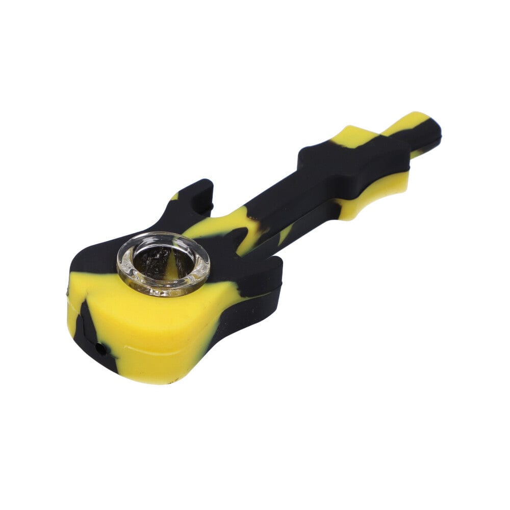 Daily High Club Hand Pipe Black Yellow Silicone Guitar Pipe