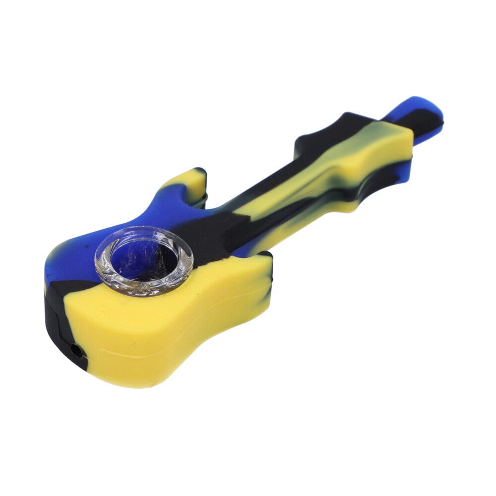 Daily High Club Hand Pipe Blue Yellow Silicone Guitar Pipe