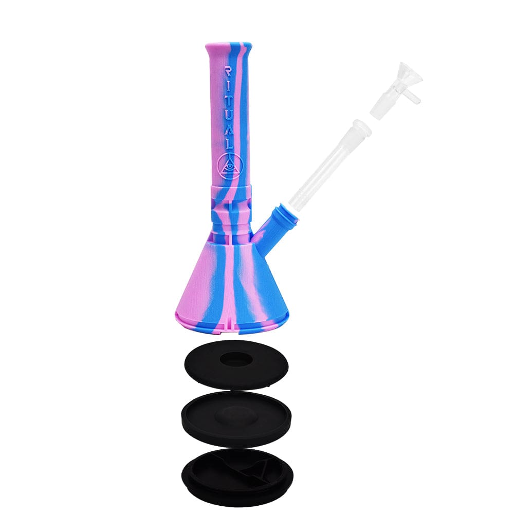 Ritual Bong 12'' Deluxe Silicone Modular Beaker - Titanium White UV