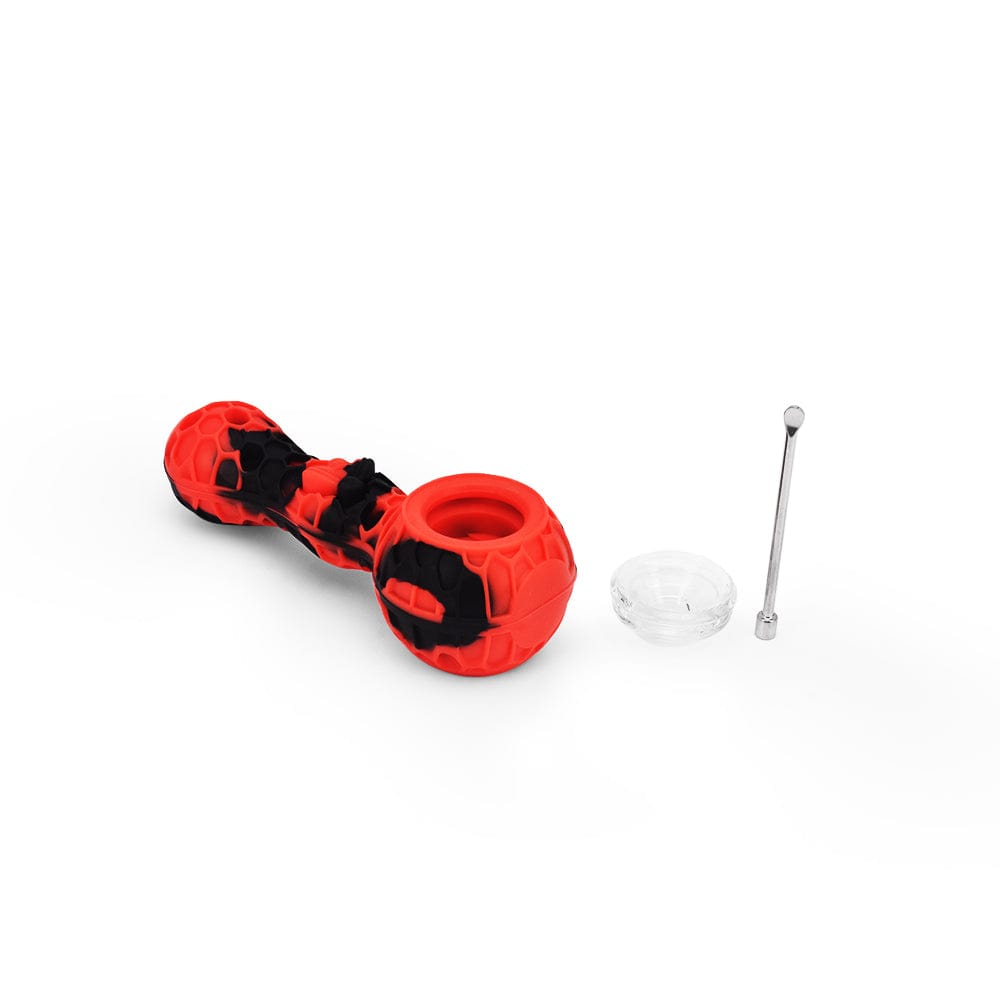 Ritual Hand Pipe 4'' Silicone Spoon Pipe - Red & Black