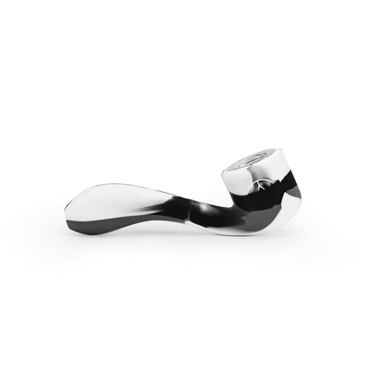 Ritual Hand Pipe 4.5'' Silicone Sherlock - Black & White Marble