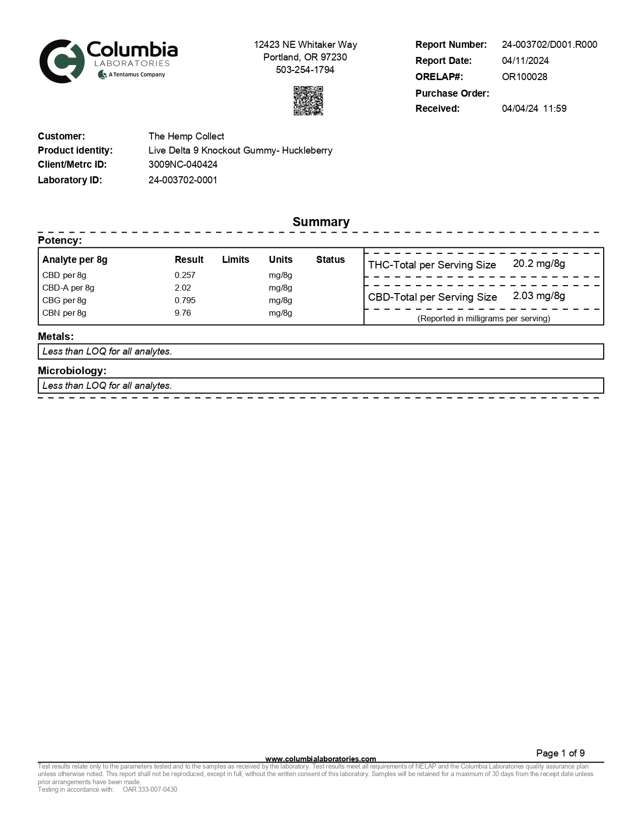 Modern Herb Co Live Resin Delta 9 Macrodose Gummies | 400mg | 20pc | 6pk Display