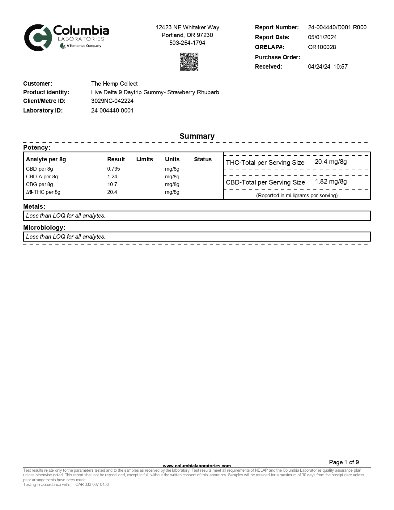 Modern Herb Co Live Resin Delta 9 Macrodose Gummies | 400mg | 20pc | 6pk Display