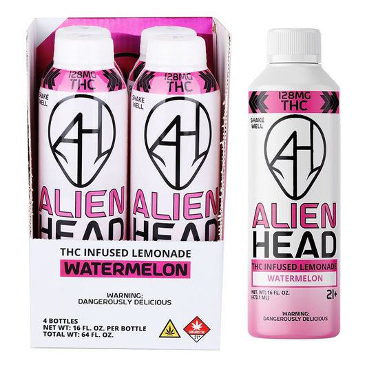 Alien Head D9 THC Lemonade | Watermelon | 16oz | 128mg | 4ct Display