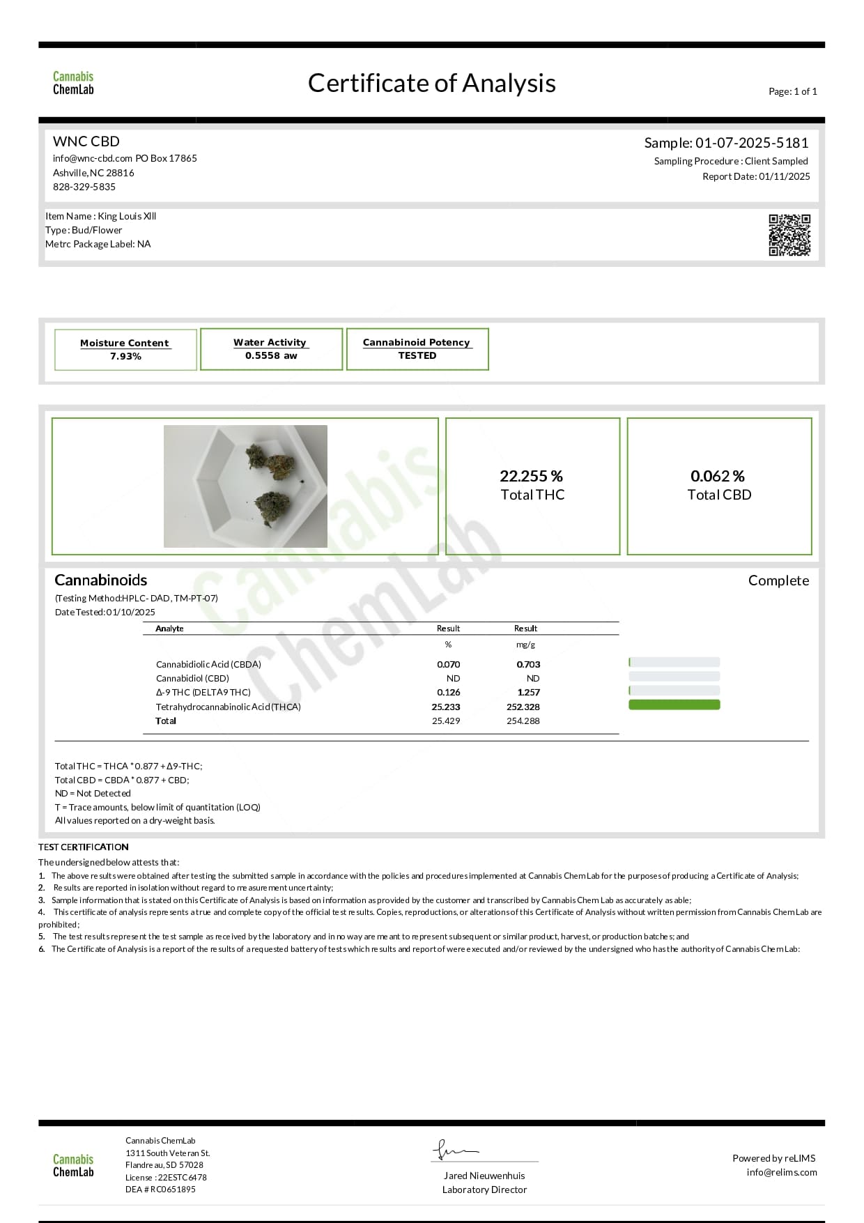 WNC CBD High THCA Indoor Hydro Flower | 3.5g