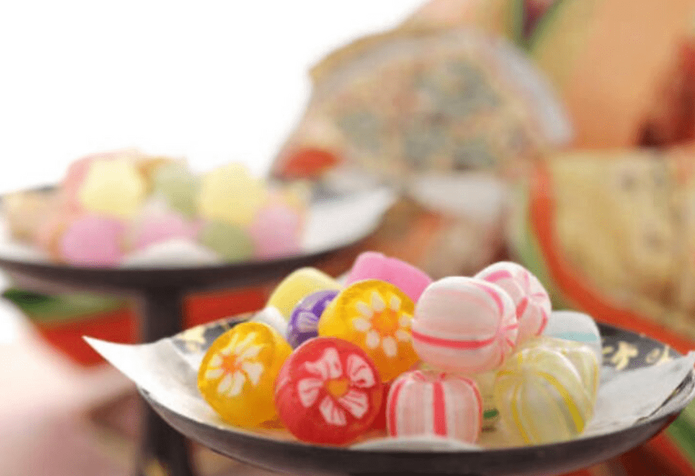 Taiki Snacks Traditional Japanese Hard Rock Sugar Candy w/ Floral Designs