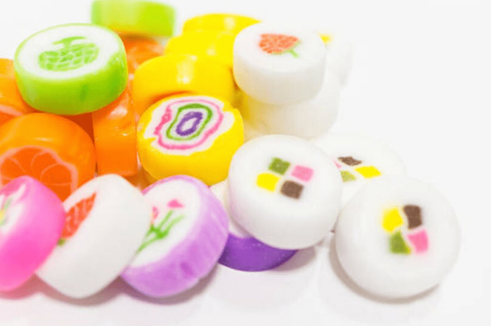 Taiki Snacks Traditional Japanese Hard Rock Sugar Candy w/ Floral Designs