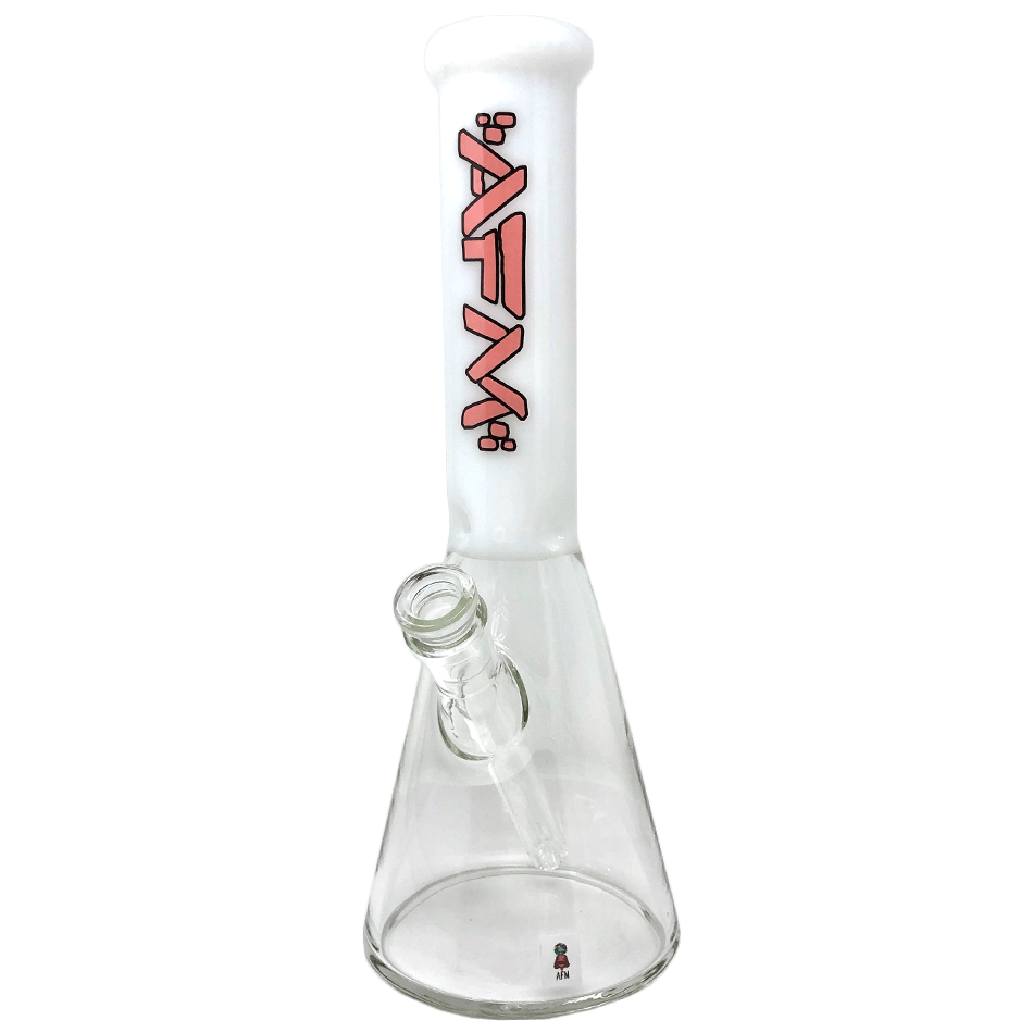 AFM Smoke Waterpipes Ivory 12" AFM Glass Extraterrestrial Colored Glass Sleeve Beaker Bong
