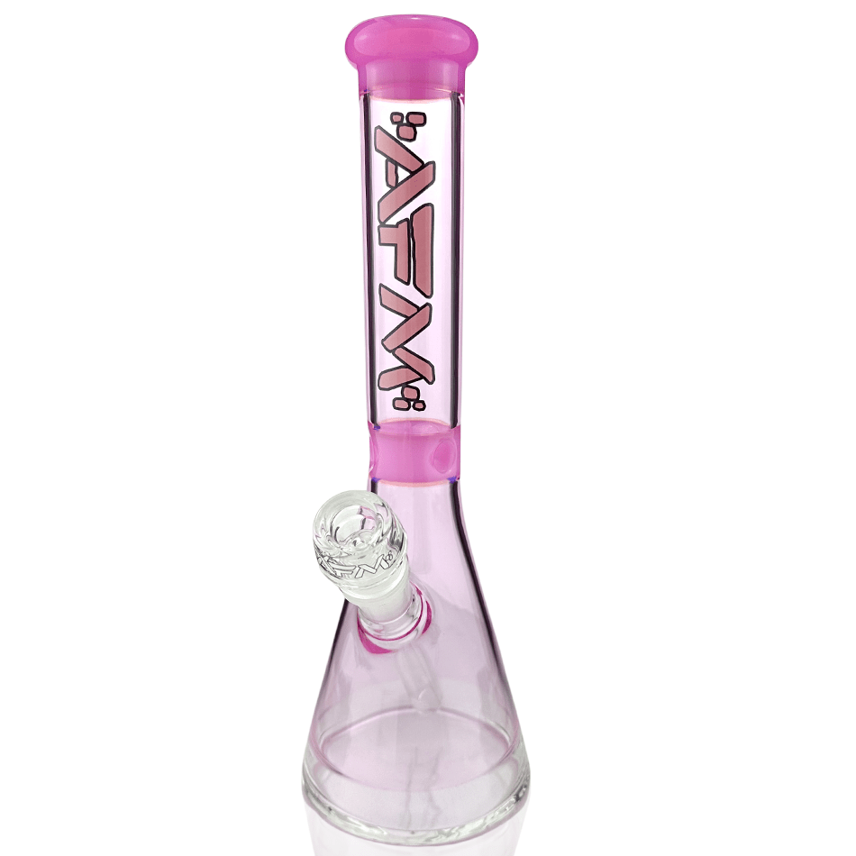 AFM Smoke Bong Double Pink 12" AFM Glass Extraterrestrial Double Color Glass Beaker Bong