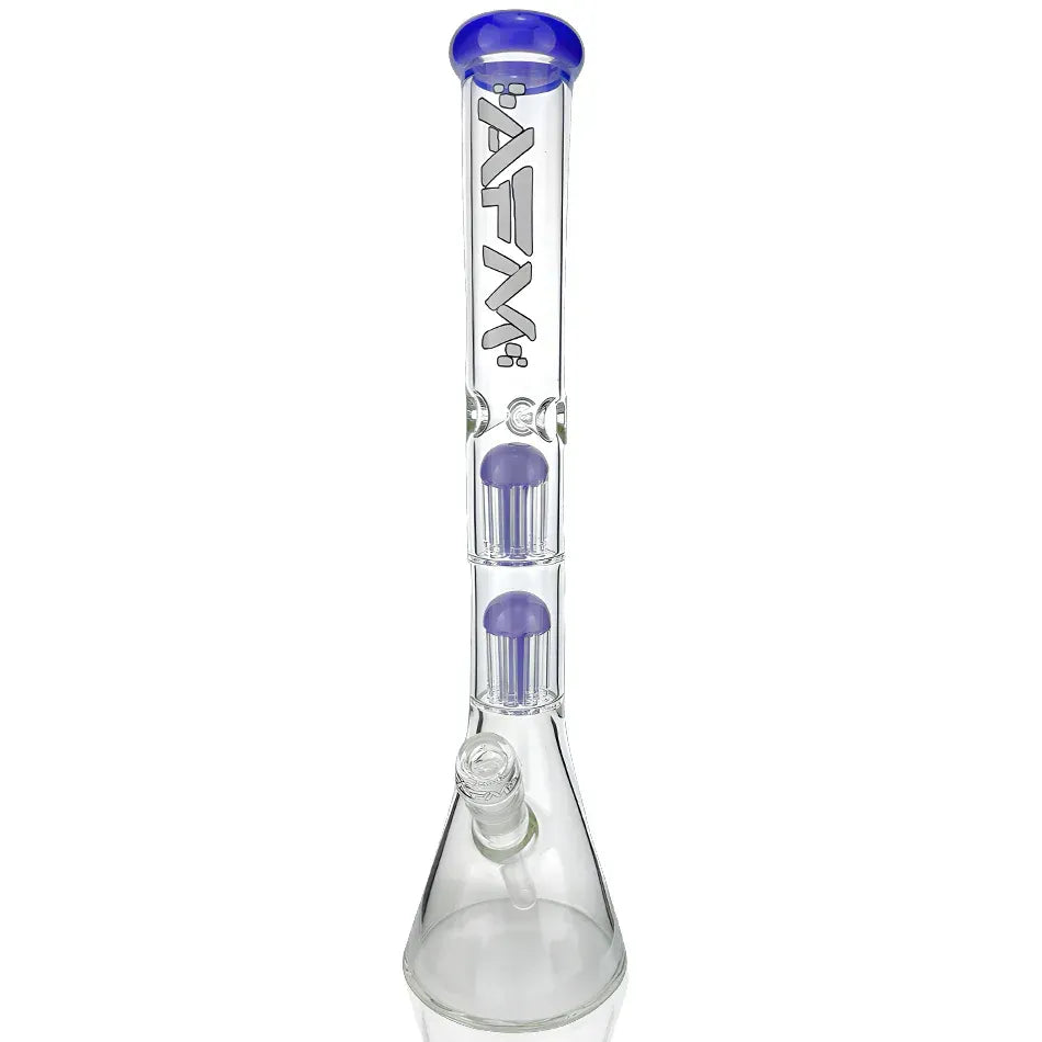 18" AFM Hitter Double Arm Perc 5mm Glass Beaker Bong