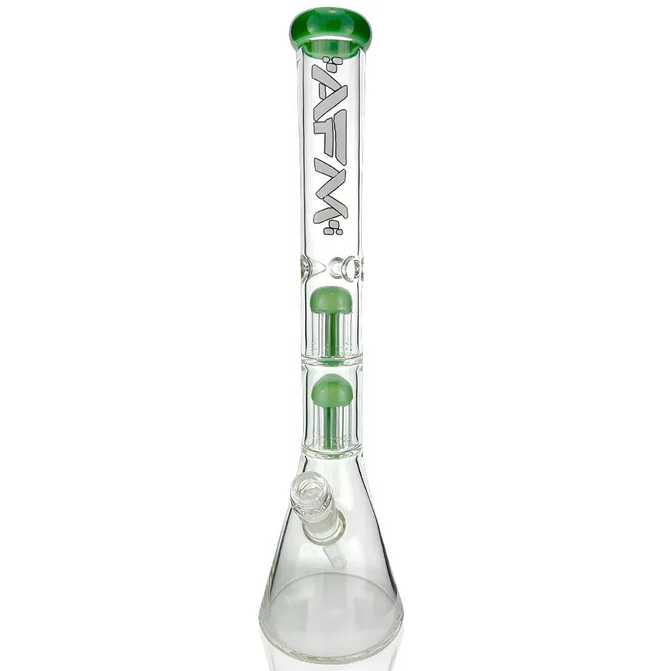 18" AFM Hitter Double Arm Perc 5mm Glass Beaker Bong