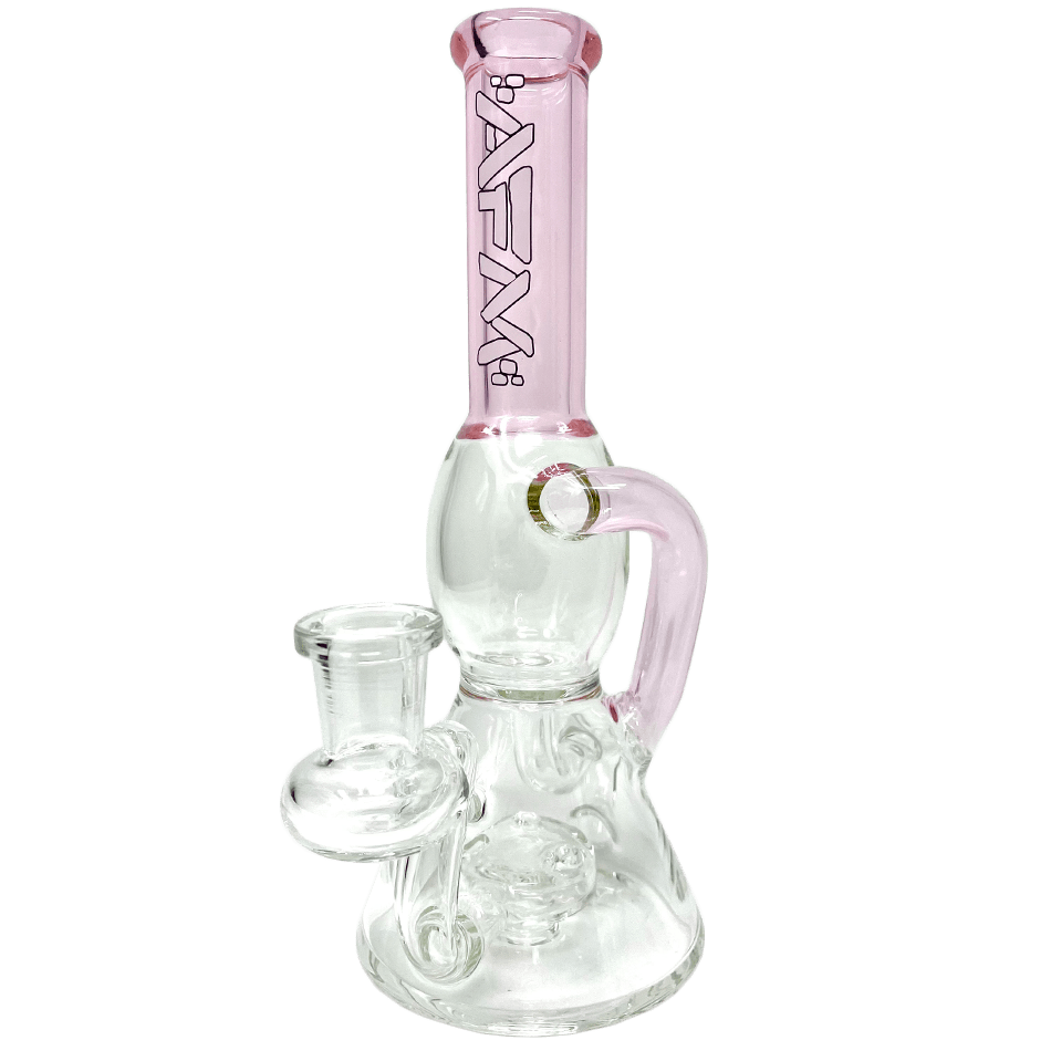 AFM Smoke Dab Rig Pink 8" AFM Bubble Glass Recycler Dab Rig