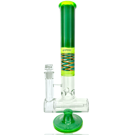 AFM Smoke Bong Lime/ Forest Green 17" AFM Glass Reversal Inline Perc Glass Beaker Bong