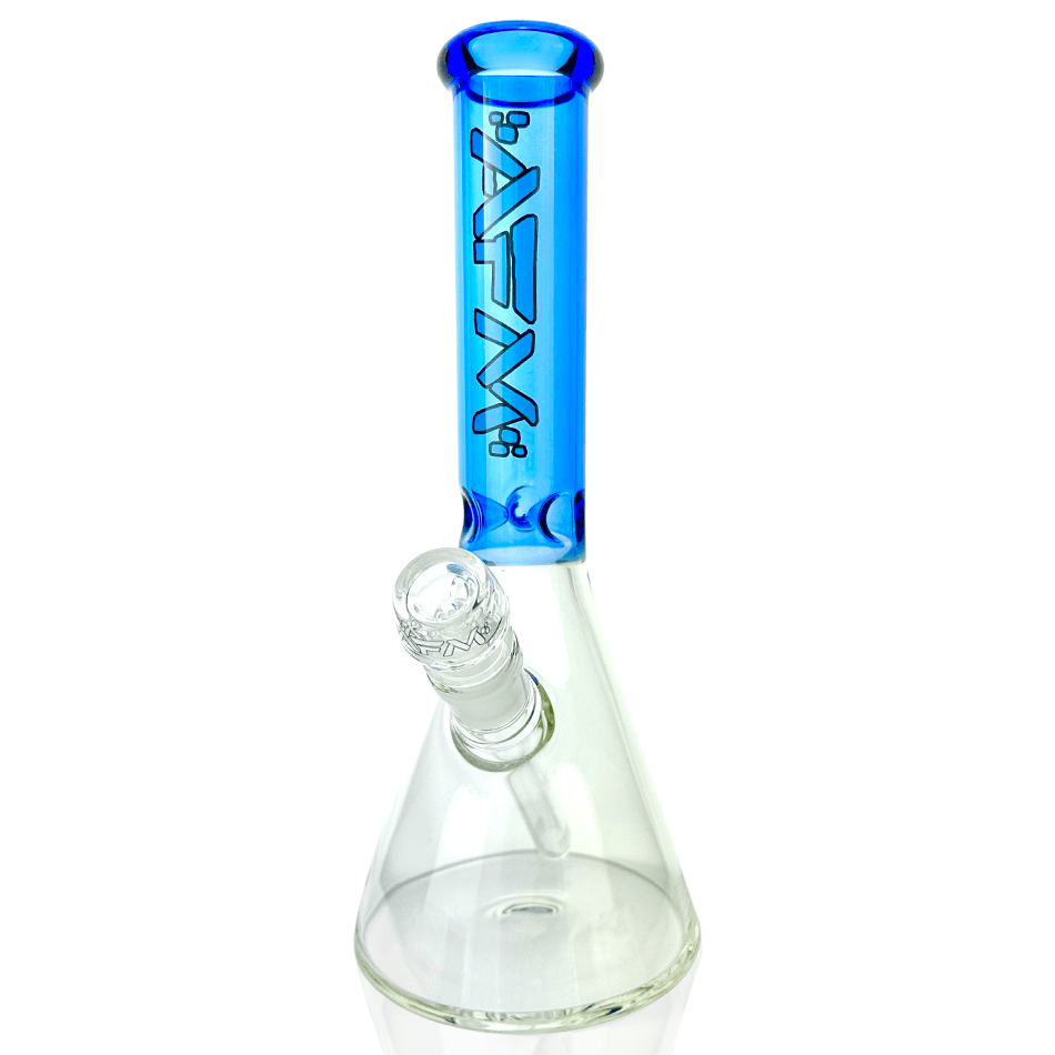 AFM Smoke Bong Ink Blue 12" AFM Glass Extraterrestrial Color Sleeve Glass Beaker Bong