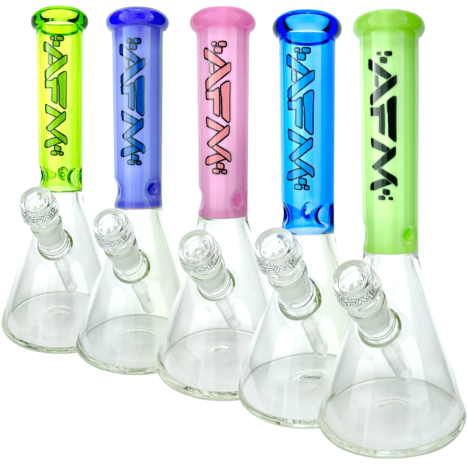 AFM Smoke Bong 12" AFM Glass Extraterrestrial Color Sleeve Glass Beaker Bong