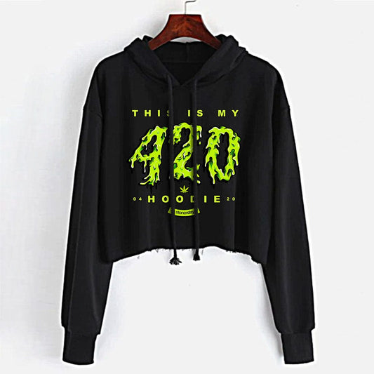 StonerDays Apparel SMALL This is my 420 Hoodie Crop Top
