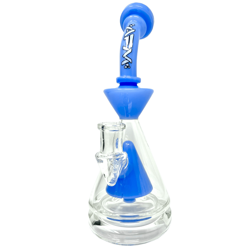 AFM Smoke Dab Rig Jade Blue 9" AFM Pyramid Perc Glass Dab Rig