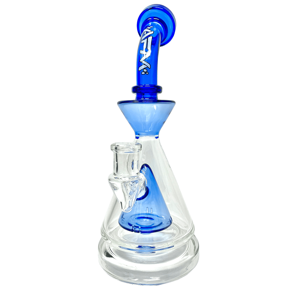 AFM Smoke Dab Rig Ink Blue 9" AFM Pyramid Perc Glass Dab Rig