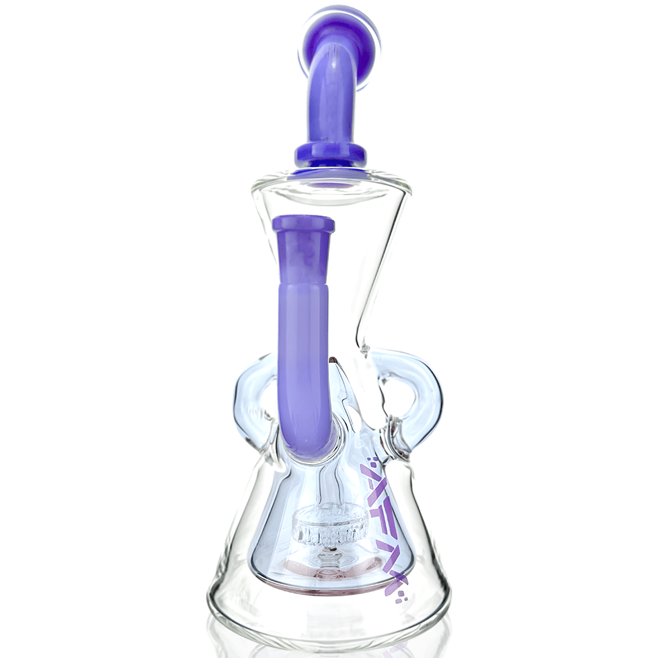 AFM Smoke Dab Rig Purple 10" Glass Hour Glass Colored Recycler Dab Rig