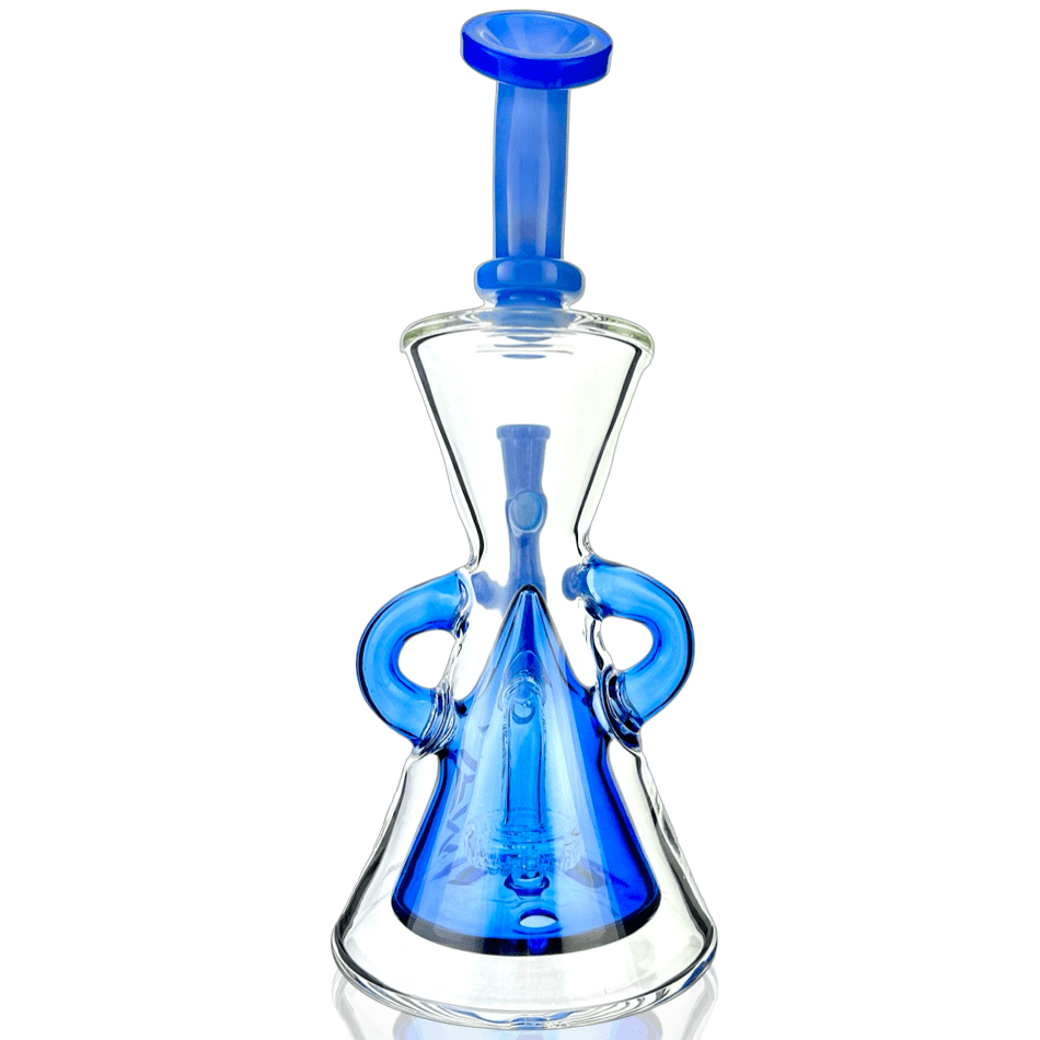 AFM Smoke Dab Rig 10" Glass Hour Glass Colored Recycler Dab Rig