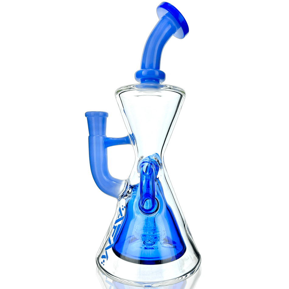AFM Smoke Dab Rig 10" Glass Hour Glass Colored Recycler Dab Rig