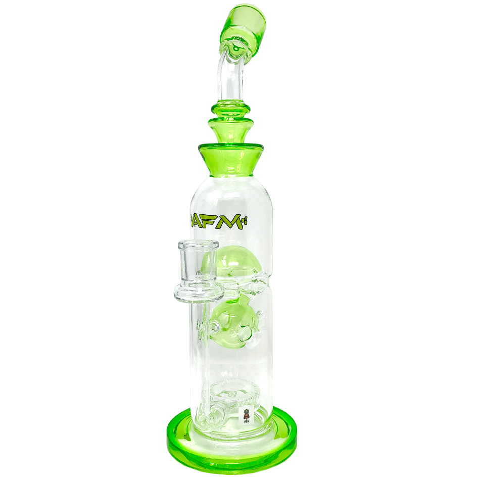 AFM Smoke Dab Rig Lime 12" AFM Glass Big Swiss Perc Straight Dab Rig