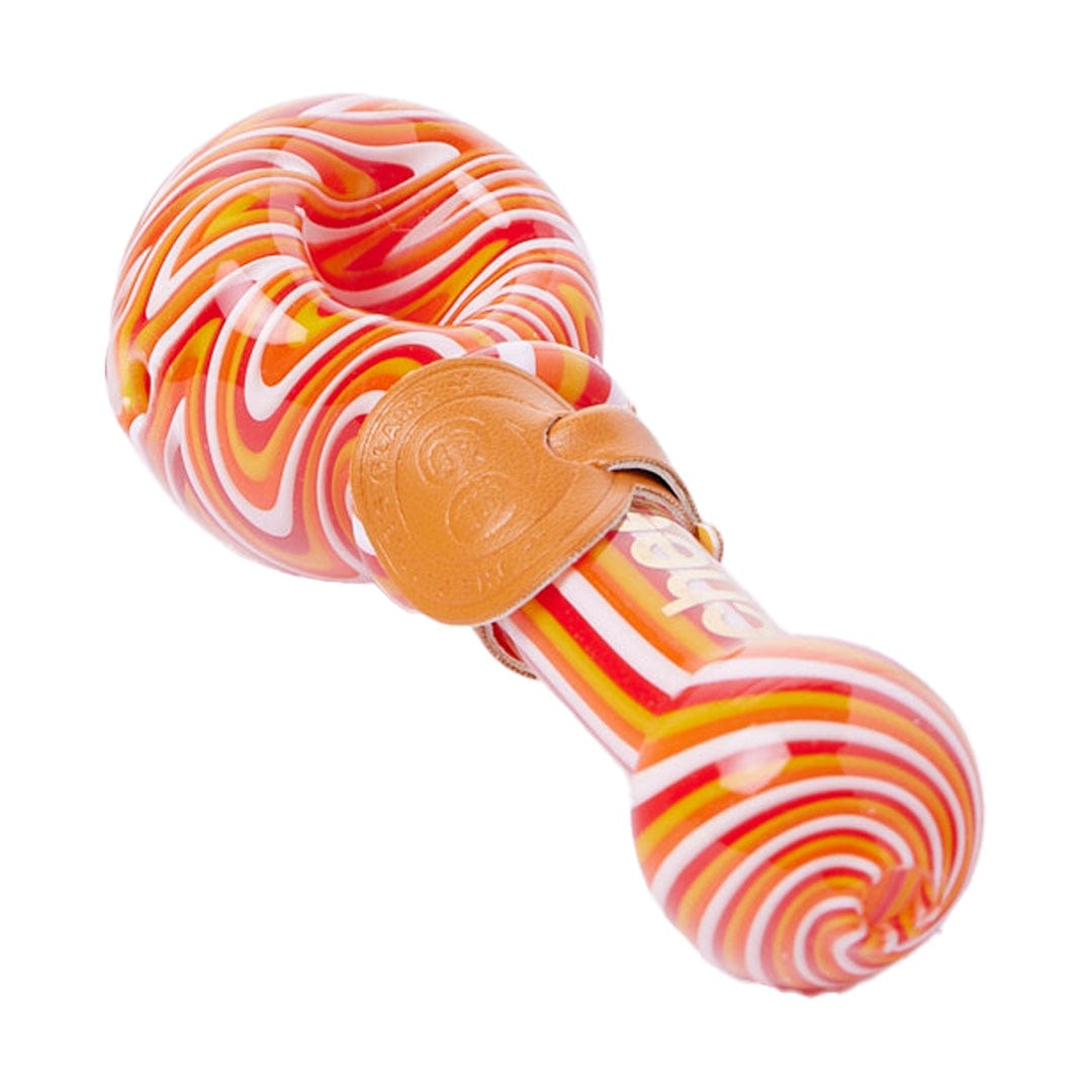 Cheech Glass Hand Pipe Red Orange White Cheech Glass Wig Wag Bowl