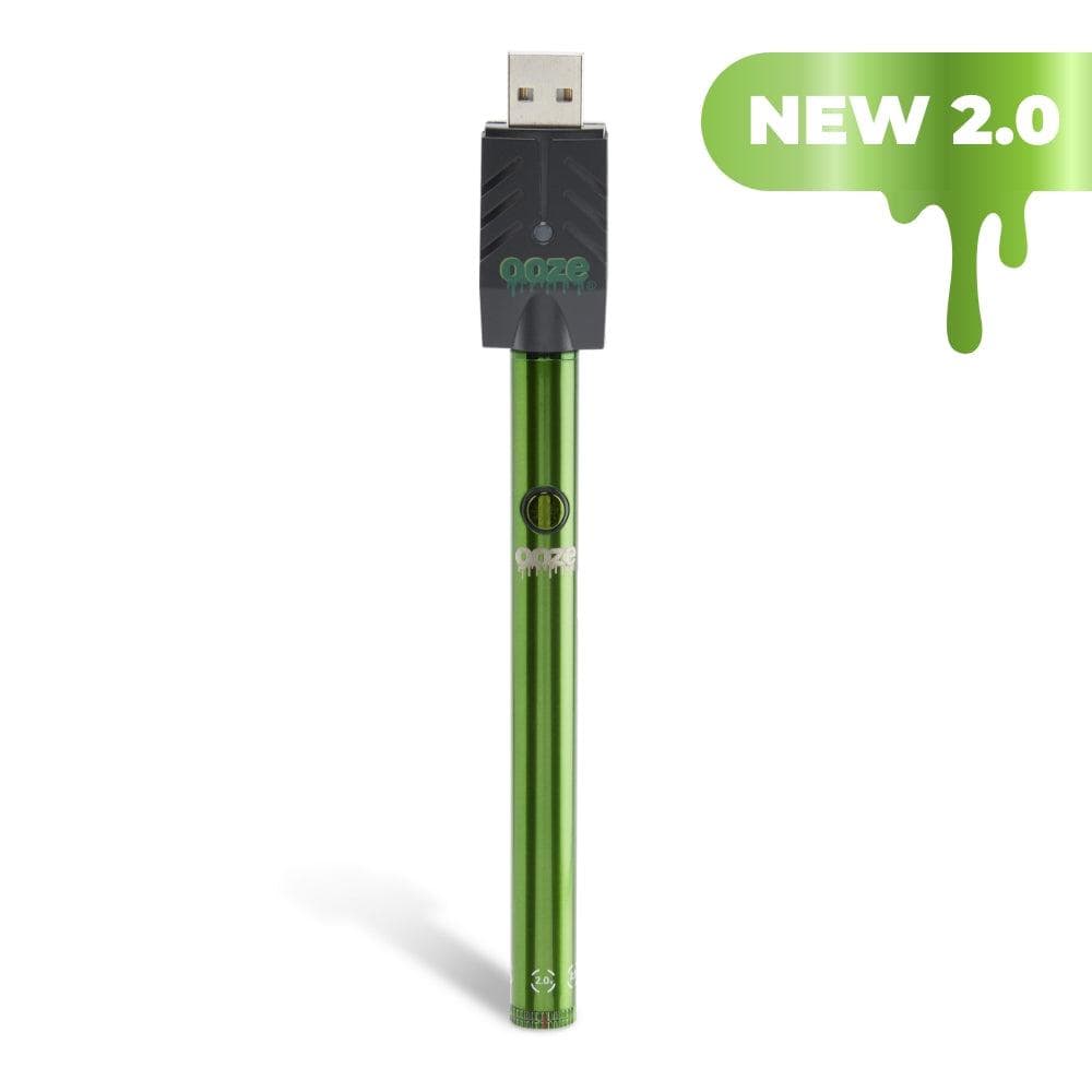 Ooze Batteries and Vapes Slime Green Twist Slim Pen 2.0 510 Thread Vaporizer Battery