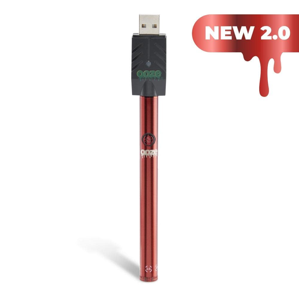 Ooze Batteries and Vapes Ruby Red Twist Slim Pen 2.0 510 Thread Vaporizer Battery
