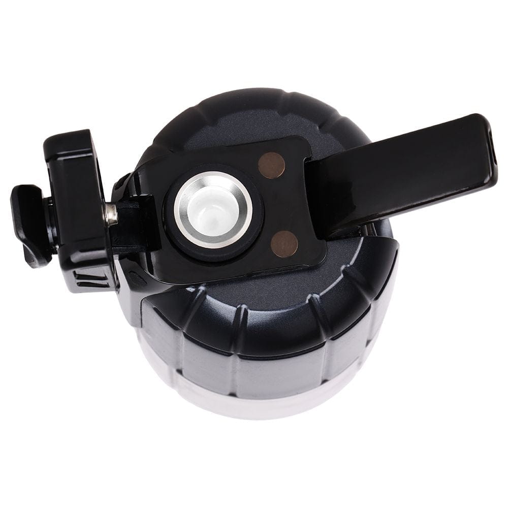 Top-down view of the black Pulsar Dabtron 2.0 Electric Dab Rig | 1500Mah showing its open hinged mouthpiece and ceramic bowl.