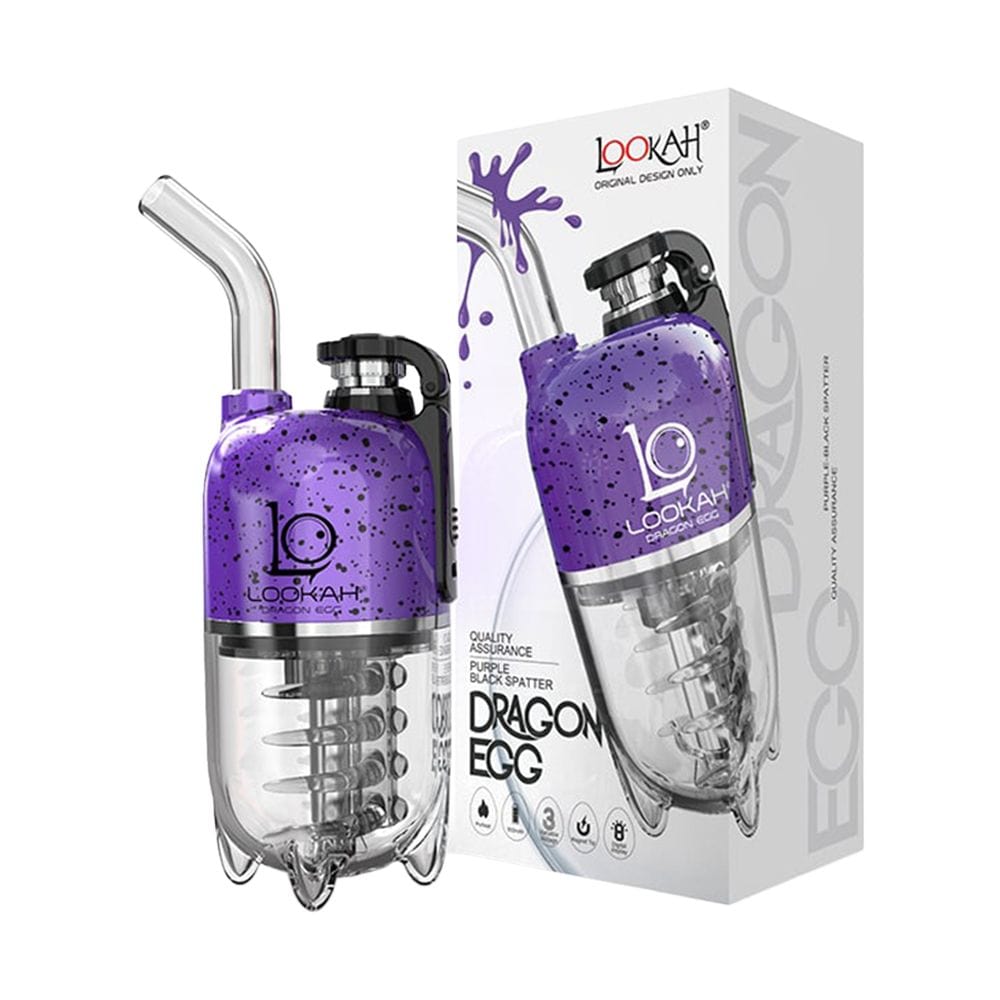 Lookah Dab Rig Purple & Black Dragon Egg eRig Bubbler | Spatter Edition | 950mAh