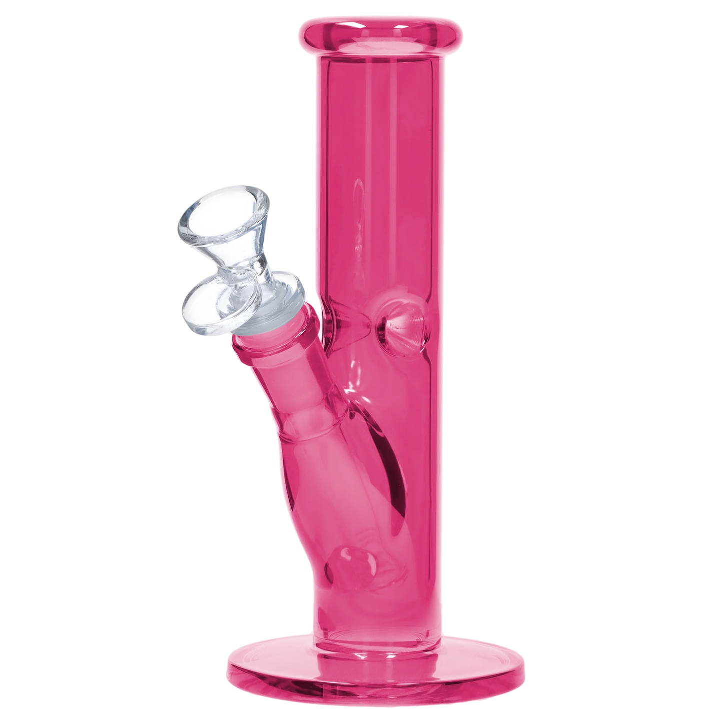 Neon Straight Tube with Ice Pinch Bong